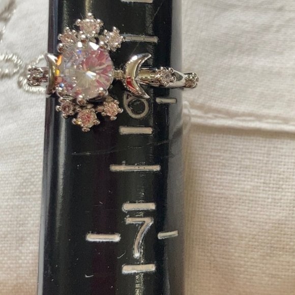 Triple Goddess Moon  crescent ring sz 7 - Picture 8 of 10